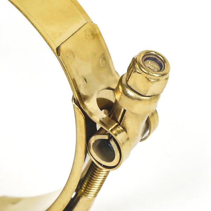 Wuidail T-Bolt Hose Clamp (3.25" (84-92mm), Gold)