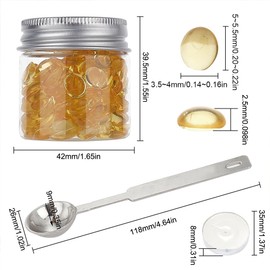 CRASPIRE Transparent Sealing Wax Beads Yellow Wax Seal Beads Kit with 2pcs Candle 1pc Melting Spoon for Wax Seal Stamp for Wedding Invitations Letter Envelopes Packaging Crafts Card(Packed in Can)
