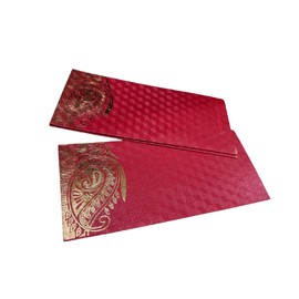 Peeplvalue 25 Pcs AMBI Carry printed Designer Money Envelope Metallic Paper Printed Envelopes for Wedding, Baby Shower, Anniversary, Festival and other ocassions (Red)