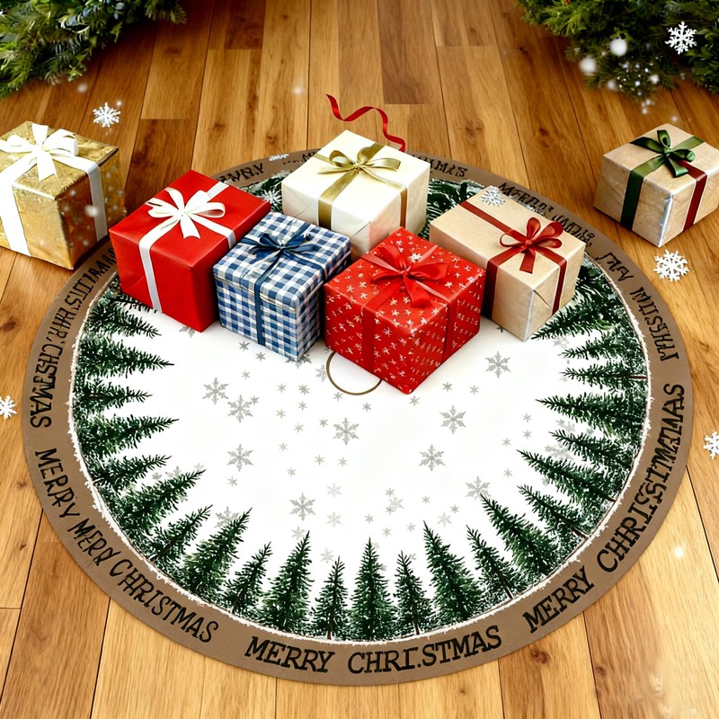 Christmas Christmas Tree Skirt 36 Inch, Snowflake Winter Holiday Tree