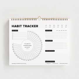 ThreeKin Daily Habit Tracker, Personal Goal Setting Planner