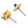 2Pcs Tongue and Groove Cutter 3 Teeth 1/4inch Shank T