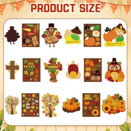 HABDJILTY 24Pcs Religious Jesus Thanksgiving Crafts,Autumn Harvest Crafts Kit,Thanksgiving DIY Crafts Hanging Ornaments for Thanksgiving Classroom Activities.