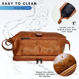 Mens Toiletry Bag | Wash Bags for Men, Travel Essentials by Maveyah (Brown)