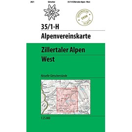 Zillertaler Alpen West - Historische Karte: Topographische Karte 1:25.000 mit aktuelle Gletscherstände (Alpenvereinskarten)