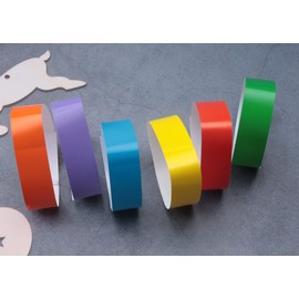 Ruwado 60 Pcs Paper Wristbands Multi Color Neon Waterproof Lightweight Adhesive Identification Wristbands Bracelets for Concert Game Events Parties