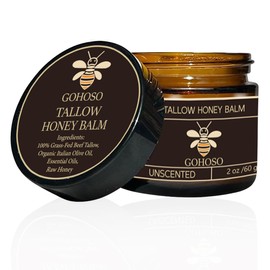 abablata Organic Grass-Fed Whipped Tallow Balm for Face & Body – Handmade Moisturizer with Honey, Deeply Hydrating for Dry, Sensitive Skin- Silky Smooth Skin Care, 2 oz