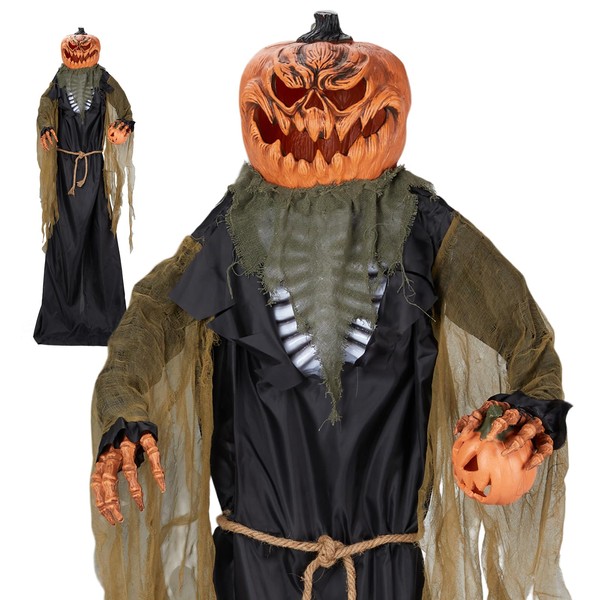 7 ft LED Pumpkin Halloween Standing Decoration – Voice Control,