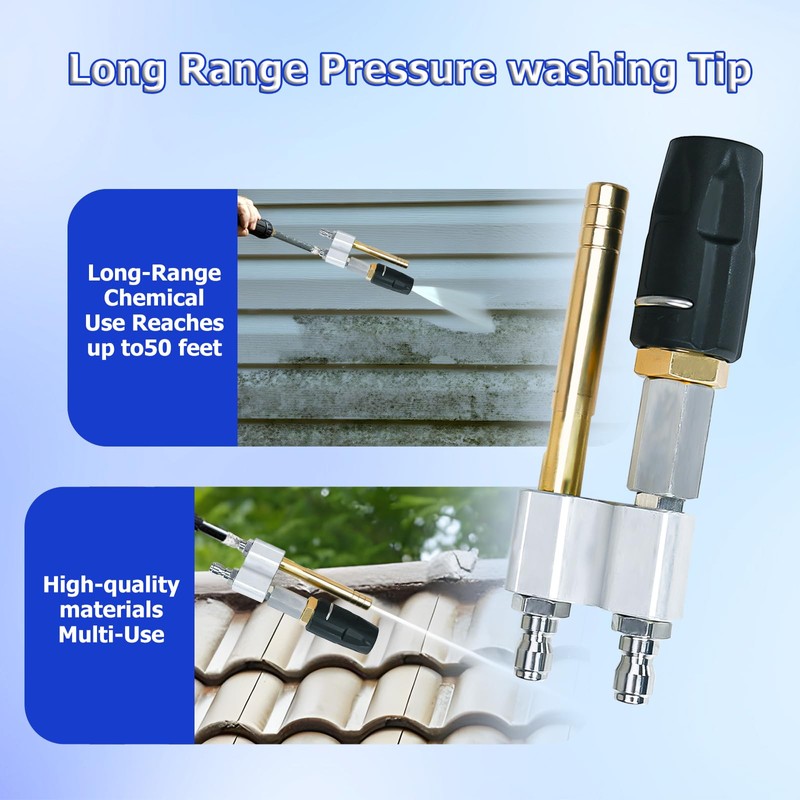 M5 Twist Nozzle,3-7 GPM Two-in-one Adjustable Downstream Soft Wash Nozzle,1/4"