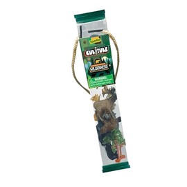 Cubitube Deluxebase Wilderness from 13 Piece Small Wild Life Figures and Play Accessories Collection. Reusable plastic storage tube of wild animal mini replicas.
