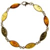 8" inch/20cm Baltic amber and sterling silver 925 ladies' multi-coloured