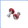 PARSLUCK 4Pcs Red Aluminum Alloy Decorative License Plate Bolt Screw