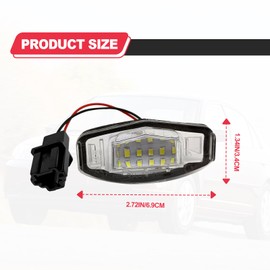 2 Pcs LED License Plate Light Lamp Tag Lights Compatible with Honda MDX TSX TL ILX RDX RL Accord Odyssey Civic Sedan Pilot Rear Tag Lights, Powered by 18-SMD 6000K White