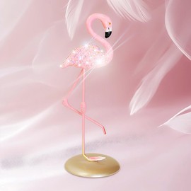Leuhiove Bling Flamingo Figurine for Home Decor，Shiny Table and Desk Decor Statue
