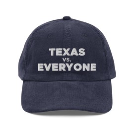 Texas vs Everyone Hat (Embroidered Vintage Corduroy Cap) Navy