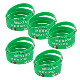 BESPORTBLE 20 Pulseras de Silicona con La Bandera de México, Brazaletes con La Bandera Del País, Recuerdos para Fiestas de Aficionados Al Fútbol, ​​pulseras Deportivas Patrióticas de Silicona.