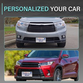 New No Drill Front Bumper License Plate Mount Bracket Holder Compatible with Toyota FJ Cruiser 2007-2014 Front Grille License Plate Frames Front License Plate Mounting Kit Car Tag Accessories