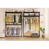 Exglobol Heavy Duty Rolling Wheels Portable Metal Garment Rack,
