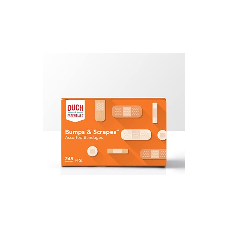 Ouch Essentials Adhesive Bandage Assortment, 245Count