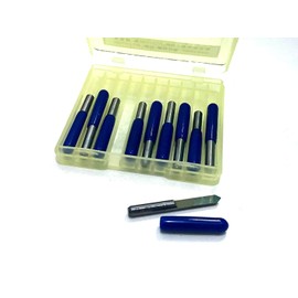 VEDA 90 Degree 0.1mm Silver Carbide Milling Cutter Round Bottom PCB Engraving Bits CNC Router Tool Pack of 10