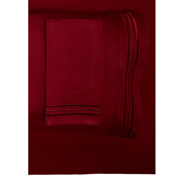 Elegant Comfort ® 1500 Thread Count - WRINKLE RESISTANT - Egyptian Quality ULTRA SOFT LUXURIOUS 4 pcs Bed Sheet Set, Deep Pocket Up to 16" - Many Size and Colors, KING, Burgundy