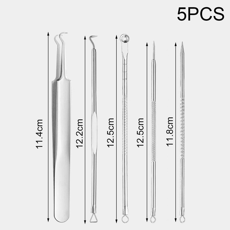 Blackhead Remover Tool Kit,5 Pieces Comedone Extractor Tool,Stainless Steel Comedone