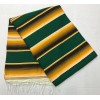 FALSA Mexican Blanket Hand Woven RASTA Serape Throw Yoga green/yellow/brown