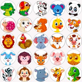 625 Pcs Round Animal Stickers 25 Designs Cute Animals Stickers for Kids(1.5" in Diameter) Funny Teacher Reward Stickers for Kids, Large Stickers for Toddlers Kids Students School Classroom Decoration