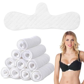 Pack of 10 Bra Inserts, Bra Inserts Against Sweat, Reusable, Cotton Bra Inserts for Sweat Rash, Sweat Inserts, Under the Bust, Sweat Absorber Pads for Women, Anti Wrinkle, Washable, 20, M