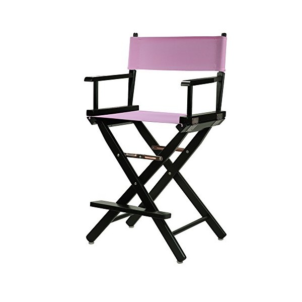 Casual Home 220-02/021-22 Director Chair 24" - Counter Height BlackFrame/Pink Canvas