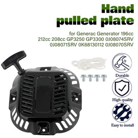 MOPASEN Pull Cord Rope Recoil Starter for Generac Generator 196cc 212cc 208cc GP3250 GP3300 0J08074SRV 0J08071SRV 0K68130112 0J08070SRV