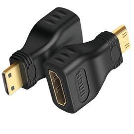 Mini HDMI to HDMI Adapters 2-Pack, Bidirectional High Speed 8K HDMI Female to MiniHDMI Male Converter Connector 48Gbps with 8K@60Hz, 4K@144Hz for Portable Monitor,Camcorder,Camera,DSLR,Laptop,Console