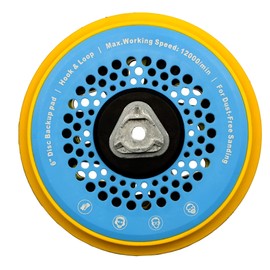 AllorA Sanding Disc Medium Diameter 150 mm 15-Hole Velcro Attachment for Sanding Discs M8 & 5/16 Inch Thread for Random Orbital Sander from Various Manufacturers