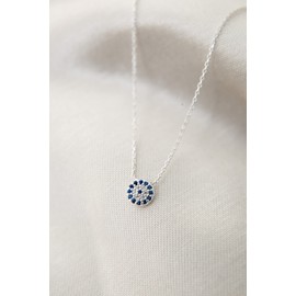 Einzelstück® Jewellery Set Nazar Necklace and Bracelet I 925 Sterling Silver Gold-Plated I Zirconia Stones, Silver (gold-plated), Cubic Zirconia