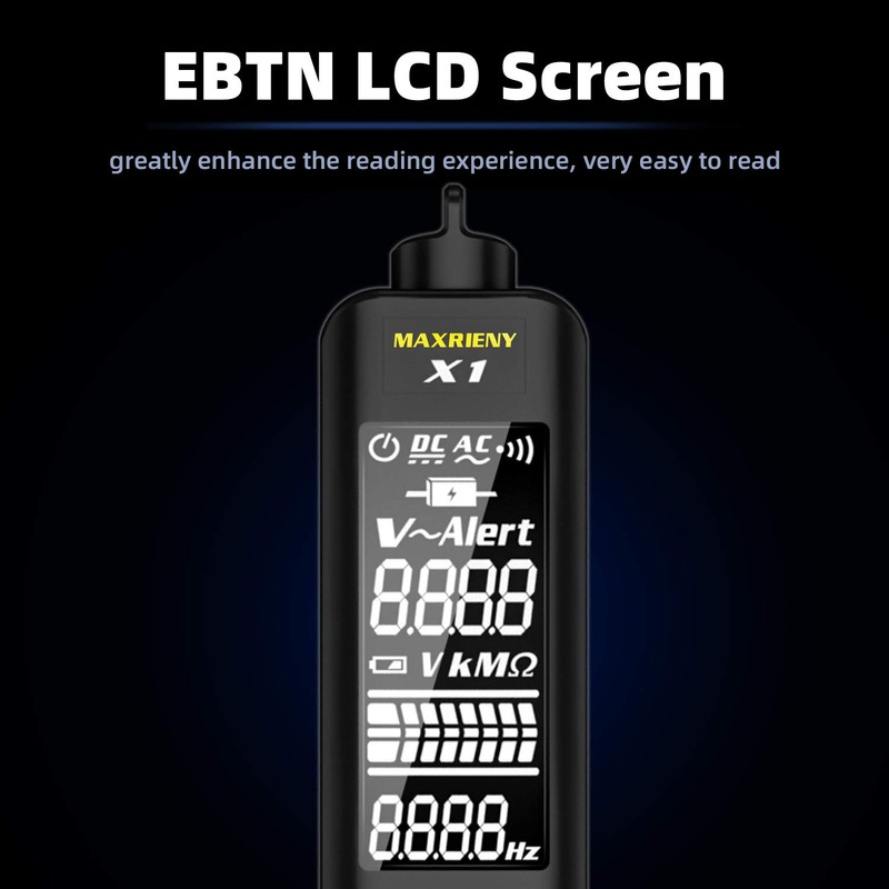 MAXRIENY Voltage Tester, EBTN LCD 3-Line Display Voltage Detector Pen