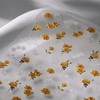 Yellow White Flower Nail Art Stickers 5D Embossed Self Adhesive