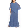 Mother of Bride Dress Plus Size Dusty Haze Blue Women