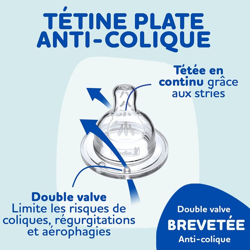 Dodie Baby Bottles Antikolik Sensation+ Boys 330ml +6 Months Flat