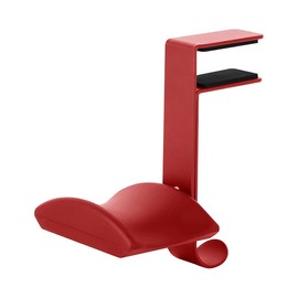 Headphone Holder Hanger Upgraded with Adjustable Clamp for Controller Headphones, Headset Stand Under Desk Hook Mount Built in Cable Clip (Black)