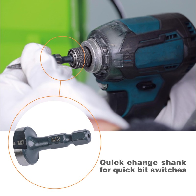 Jerax tools M2 HSS Quick Change 1/2", 1/2" & 7/8"