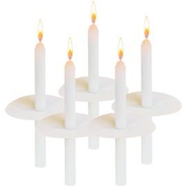 Set of 50 White Spell and Chime Candles - Premium Mini Taper Church Candle with Drip Resistant Device for Ceremony, Prayer, Birthday, Meditation, Altar, Spell, Chime Candle - 5 Inch Tall, Unscented
