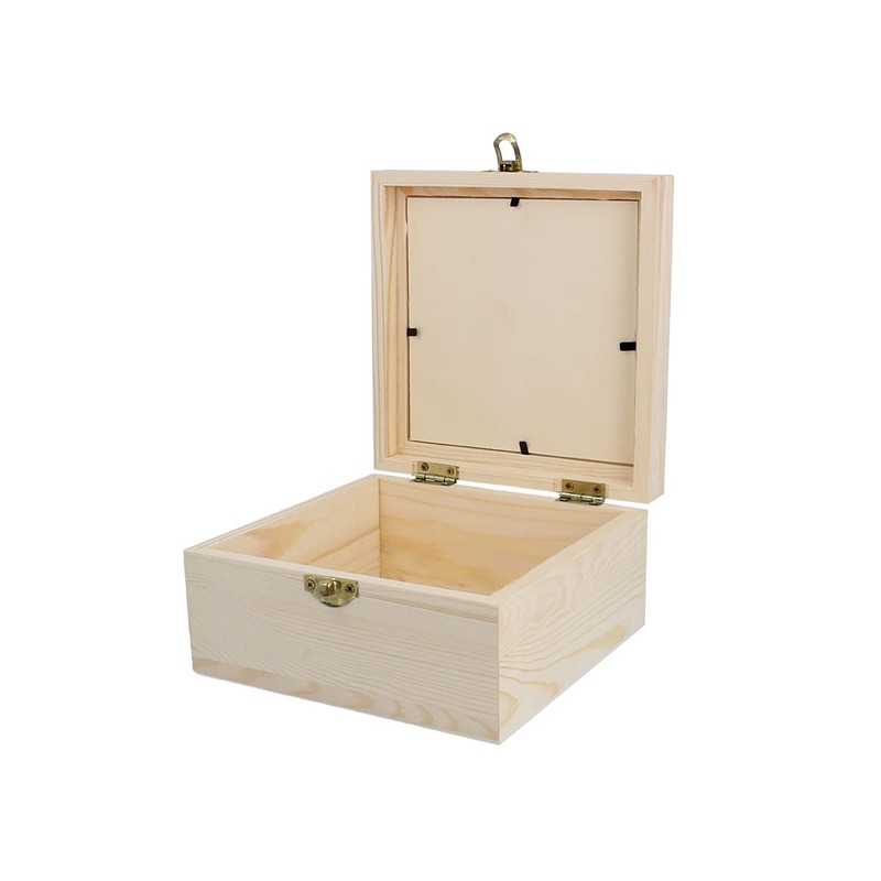INNSPIRO Solid Pine Square Box with Plexiglass 16 x 16