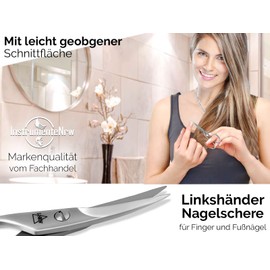 Professional Nail Scissors for Left-Handed Users Stainless Steel Classic Scissors for Toenails Fingernails and Cuticles Extra Sharp Ground Professional Toenail Scissor