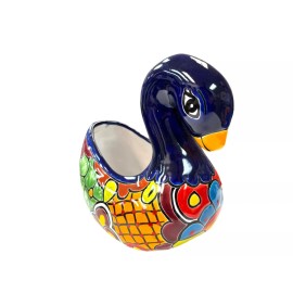 Talavera Swan Planter Pot Mexican Pottery Indoor Outdoor Home Decor Hand Painted