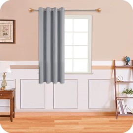 MRTREES Blackout Door Curtain Bedroom 66 Drop 1 Panel Beige Eyelet Thermal Curtains For Living Room Soft Texture Window Treatments For Kids 46X66 Inch 117X167 CM