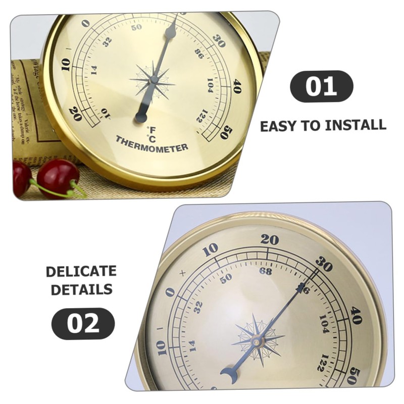 Outanaya Round Metal Gauge Thermometer for Patio Garden Use Easy