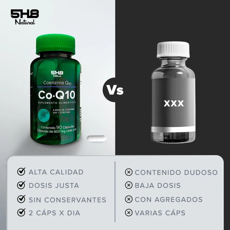 5h8 Co Q10, 90 Cápsulas 50 Mgs Contiene Raíz De