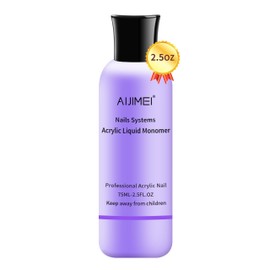 AIJIMEI Acrylic Liquid Monomer 75ML/2.58FL.OZ Non-Yellowing Acrylic Monomer for Nail Salon Home DIY