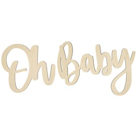 Oh Baby Sign - Wood Color | Perfect for Baby Showers, Gender Reveal Parties, Baby's 1st Birthday, and Photo Backdrops | Boy/Girl Decorations and Party Background