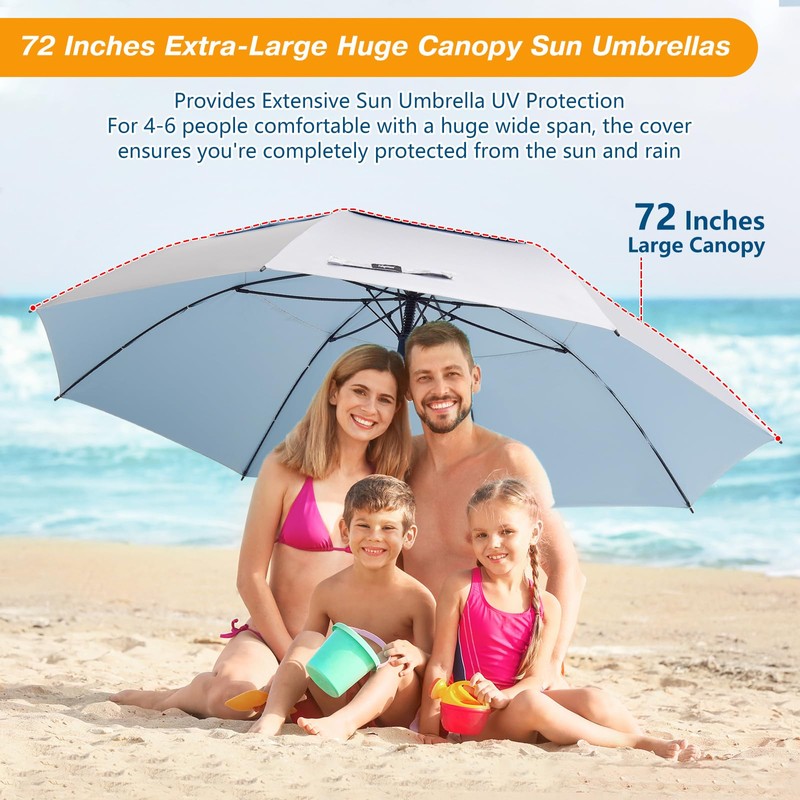 Fulynmen 72 Inch Large UV Umbrellas For Sun Protection UPF50+